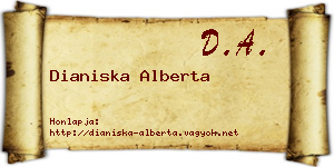 Dianiska Alberta névjegykártya